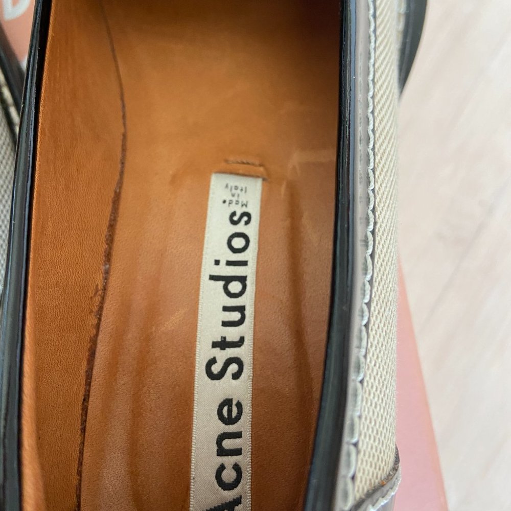Acne Studios Women's Black Penny Canvas Loafers - Picture 4 of 10